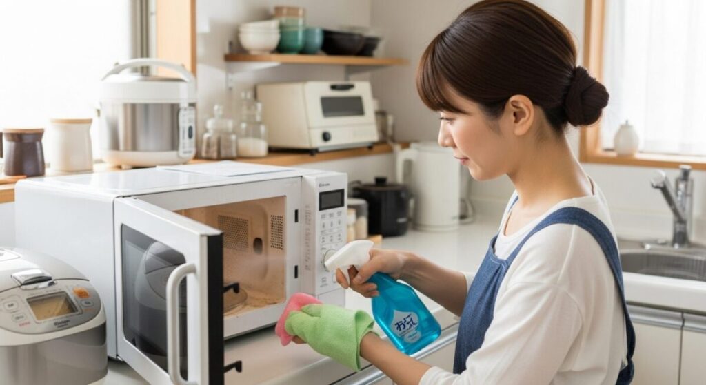 電子レンジをピカピカにお掃除!汚れに合わせた洗剤の選び方と使い方