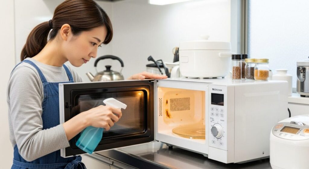 電子レンジをピカピカにお掃除!汚れに合わせた洗剤の選び方と使い方
