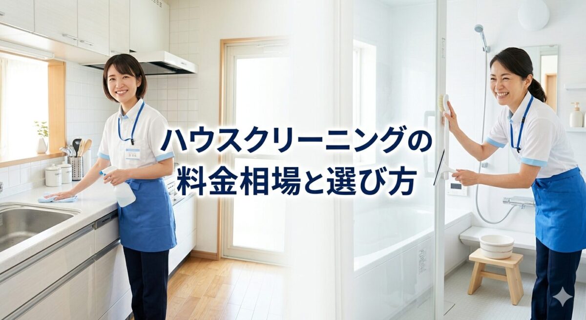 ハウスクリーニングの料金相場と選び方を解説する記事のアイキャッチ画像