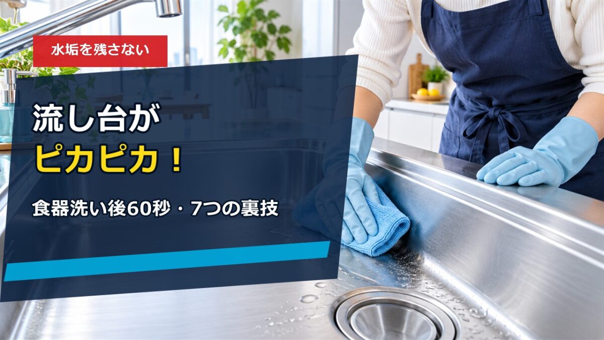 食器洗い後60秒の拭き上げで流し台をピカピカに保つ7つの裏技
